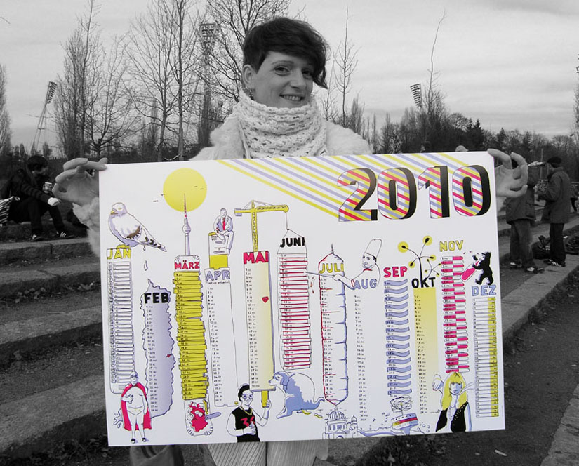 Kalender 2010, erhältlich im Rahmen von 2009,99,  in der Galerie Neurotitan (Rosenthalerstraße 39 in 10178 Berlin) oder per mailorder: lilli@la-pesch.com.