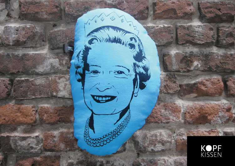 KOPFKISSEN – QUEEN, ca. 40x25x8 cm, Farben: rosa und türkis erhältlich. Hier bestellen!